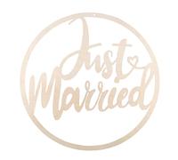 Cour.Bois"Just Married",Fsc Mixcred,Ø30cm, Nature, À Suspendre, Boîte 1 Pce.