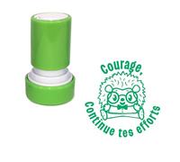 Courage, Continue tes efforts Tampon Auto-Encreur pour Enseignants, Encre Vert, Rechargeable, 22mm*