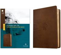 Courage for Life Study Bible for Men: New Living Translation, Courage for Life Study For Men, Rustic Brown Lion, Leatherlike, Filament Enabled