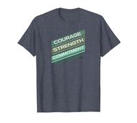 Courage Force Engagement pour Mettre Fin à la maladie de Lyme T-Shirt, Homme, Bleu Chiné, S