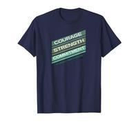 Courage Force Engagement pour Mettre Fin à la maladie de Lyme T-Shirt, Homme, Bleu Marine, 6XL