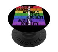 Courage Freedom Diversity Rights Kindness Justice Equality PopSockets PopGrip Adhésif