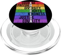 Courage Freedom Diversity Rights Kindness Justice Equality PopSockets PopGrip pour MagSafe
