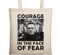 Courage in The Face of Fear Navalny Sac fourre-tout en coton écologique naturel Beige