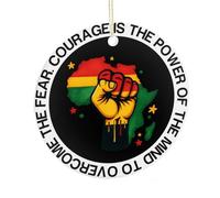 Courage Is The Power Ornement pour sapin de Noël, décorations de Noël amusantes à suspendre, décoration de fête d'hiver, cadeaux de Noël pour les Afro-Américains, 7,5 cm