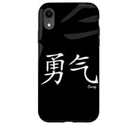 Courage Kanji Japanese Calligraphy Symbol Coque pour iPhone XR