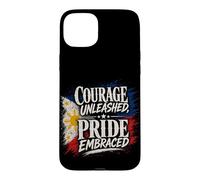 Courage libéré, fierté embrassée par Drapeau des Philippines Coque pour iPhone 15 Plus