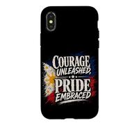 Courage libéré, fierté embrassée par Drapeau des Philippines Coque pour iPhone X/XS