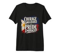 Courage libéré, fierté embrassée par Drapeau des Philippines T-Shirt Haut de Gamme