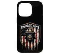 Courage Lives Bravoure des Pompiers Coque pour iPhone 13 Pro