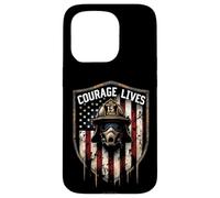 Courage Lives Bravoure des Pompiers Coque pour iPhone 15 Pro