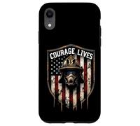 Courage Lives Bravoure des Pompiers Coque pour iPhone XR