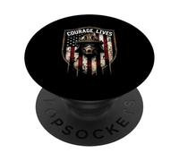Courage Lives Bravoure des Pompiers PopSockets PopGrip Adhésif