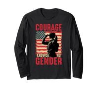 Courage ne connaît Pas de Sexe Fierté Militaire Manche Longue