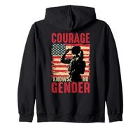 Courage ne connaît Pas de Sexe Fierté Militaire Sweat à Capuche