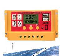 Courant de charge de qualification - Régulateur de 12 V/24 V avec LCD réglable, double port USB, paramètre automatique PWM, modes de contrôle de charge multiple pour une conversion d'énergie