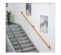 courante rampe Rampes d'escalier intérieures antidérapantes en bois avec support en acier inoxydable extérieur(120cm)