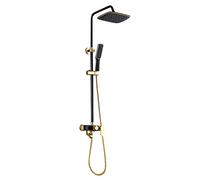 Courbe de douche de pluie avec combo robinet de douche de luxe à la main de luxe comprend un support de montage mural/tuyau, support de divertisseur à 3 voies