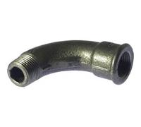 Courbe fonte 90° grand rayon mâle / femelle - filetage 15/21 noir CODITAL