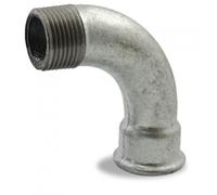 Courbe fonte 90° grand rayon mâle / femelle - filetage 33/42 galvanisé CODITAL