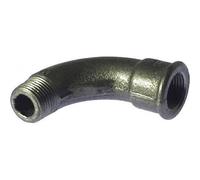 Courbe fonte 90° grand rayon mâle / femelle - filetage 40/49 galvanisé CODITAL