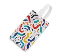 Courbes et formes - Étiquette de bagage mignonne et unique - Étiquette de bagage personnalisée - Étiquette d'identification d'adresse et anneau rond durable - Cadeau de voyage - Essentiels d'aéroport