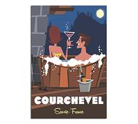 Courchevel Savoie France Poster vintage sur toile Décoration murale 30 x 45 cm