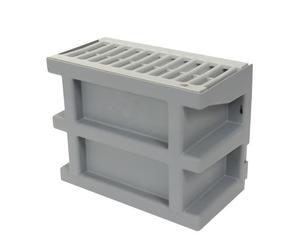 Courette d'aération PVC Nicoll COUR7G - Gris clair - Permanent - 26x13,5 cm