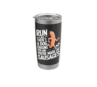 Coureur de course amusant Run Like There's A Dog Chasing You Gobelet isotherme en acier inoxydable double paroi