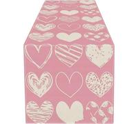 Coureur de Saint-Valentin - Décoration de cœurs | Tissu rectangulaire en Polyester pour Vacances, Salle à Manger, Cuisine, Couverture de, Mariage, Accent saisonnier, fête à la Maison,