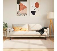 vidaXL Tapis Imprimé Crème 170 x 120 cm Polyester et PVC, Tapis de Salon, Tapis de Couloir Moderne insonorisant, Lavable en Machine, antidérapant, élégant, Polyester, déco d'intérieur