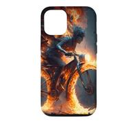 Coureur de vélo de Montagne avec des pneus en feu Coque pour iPhone 12/12 Pro