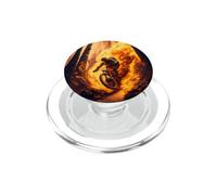 Coureur de vélo de Montagne avec des pneus en feu PopSockets PopGrip pour MagSafe