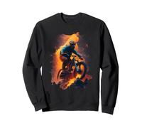 Coureur de vélo de Montagne avec des pneus en feu Sweatshirt