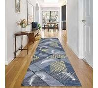Coureur Élégant Moquette Couloir Bleu Gris Moquettes Facile à Nettoyer Couloirs Tapis Coureurs 2M 2,5M 3M 3,5M 4M 4,5M 5M 6M 7M 8M 9M Paillasson pour Hôtel Chambre Patio(80 * 400cm)