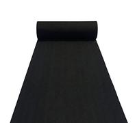 Coureur Événement Noir Tapis Durable Runner Runway Tapis Rouleau pour Mariage Cérémonie Église Fête Bal Plage Extérieur, Jetable Découpable (1,2 x 20m)