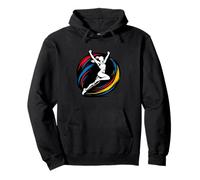 Coureur féminin célébration Silhouette Mouvement Abstrait Sweat à Capuche