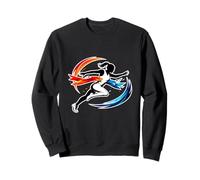 Coureur féminin traversant la Ligne d'arrivée Mouvement Abstrait Sweatshirt