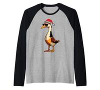 Coureur Indien Cool Canard Noël Vacances Amusant Amoureux des Animaux Manche Raglan