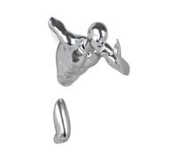 'Coureur' - Sculpture figurative moderne en résine effet miroir à suspendre au mur - Argent - H28,5 cm