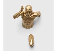 Coureurs Muraux, Pendentif De Personnage en Résine Nordic Handmade Escalade Wall Art Decor Sculpture 3D American Retro Runner Décoration Murale,d'or,Right