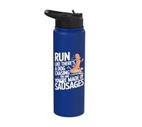Courez comme si un chien vous poursuivait Une course amusante Stainless Steel Insulated Water Bottle