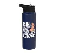 Courez comme si un chien vous poursuivait Une course amusante Stainless Steel Insulated Water Bottle