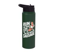 Courez comme si un chien vous poursuivait Une course amusante Stainless Steel Insulated Water Bottle
