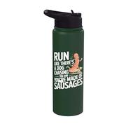 Courez comme si un chien vous poursuivait Une course amusante Stainless Steel Insulated Water Bottle