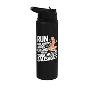 Courez comme si un chien vous poursuivait Une course amusante Stainless Steel Insulated Water Bottle