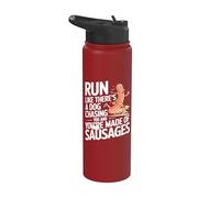Courez comme si un chien vous poursuivait Une course amusante Stainless Steel Insulated Water Bottle