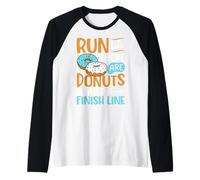 Courez comme s'il y avait des beignets à la ligne d'arrivée Manche Raglan