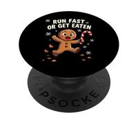Courez Vite ou Mangez - Évasion Amusante en Pain d'épice PopSockets PopGrip Adhésif