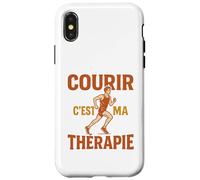 Courir C’est Ma Thérapie Running Jogging Marathon Humour Coque pour iPhone X/XS
